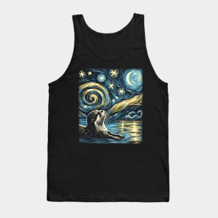 Whisker Wonderland Otter Elegance, Starry Night for Wildlife Lovers Tank Top